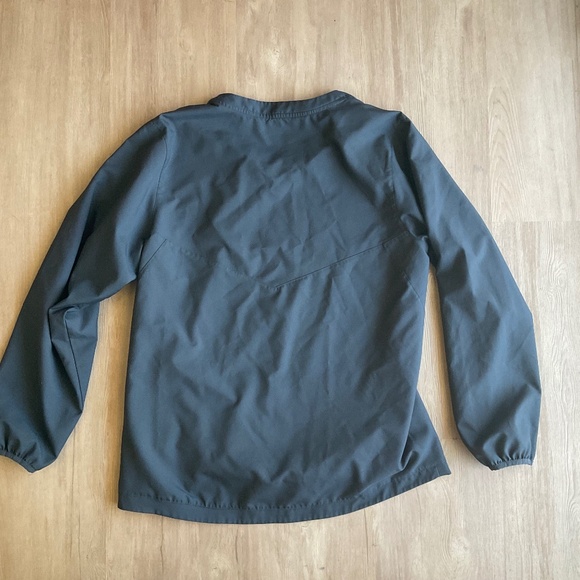 Nike Baseball Hot Jacket 3/4 Short Sleeve Mens Grey black warm up pullover L - Picture 9 of 13